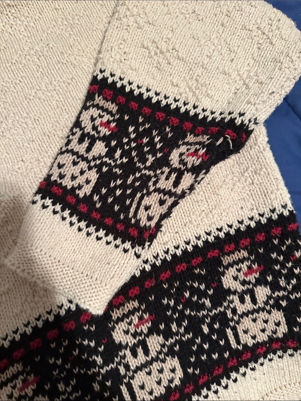 croft & barrow Cream Fair Isle Snowman & Fox Holiday Sweater - Picture 5 of 8